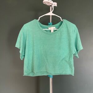 Forever 21 Teal Cropped Tee